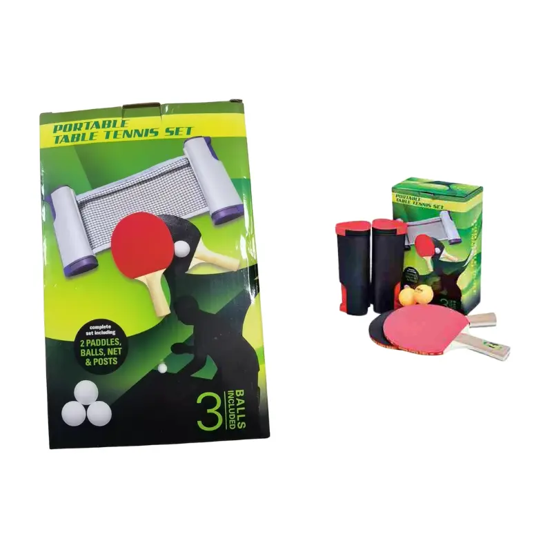 3-in-1 Retractable Ping Pong Net Set with 2 Premium Paddles