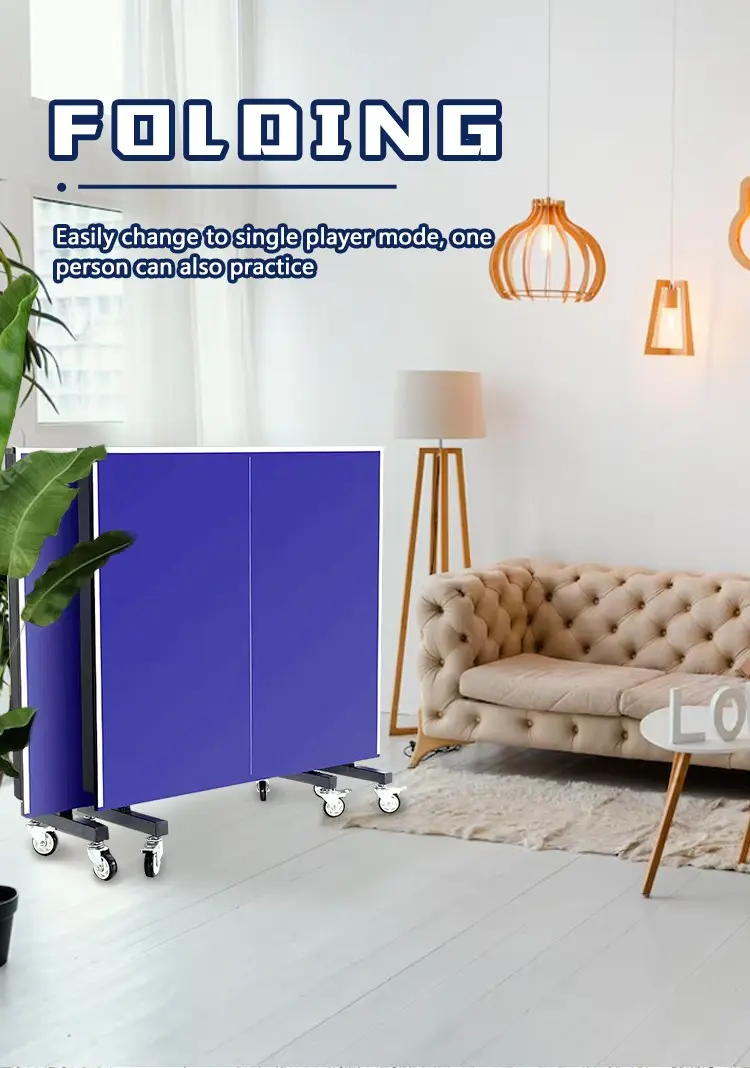 Folding Table Tennis Table with Wheels Indoor OEM (16)
